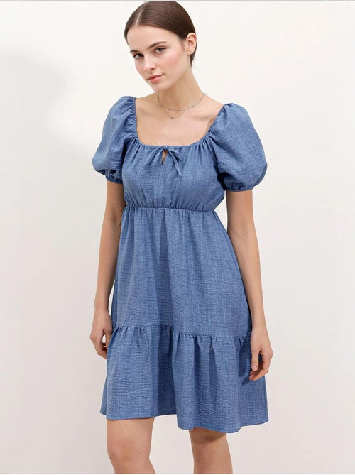 Vestido de popelina evasé bdart - Kiabi
