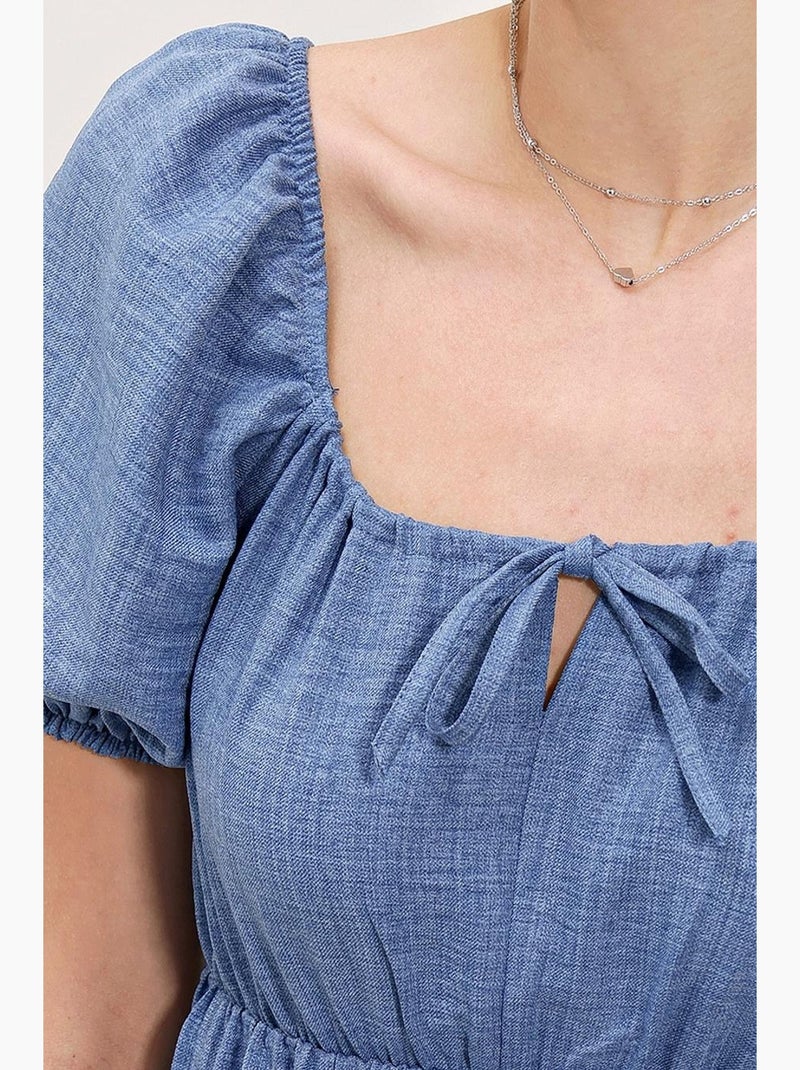 Vestido de popelina evasé bdart Azul claro - Kiabi