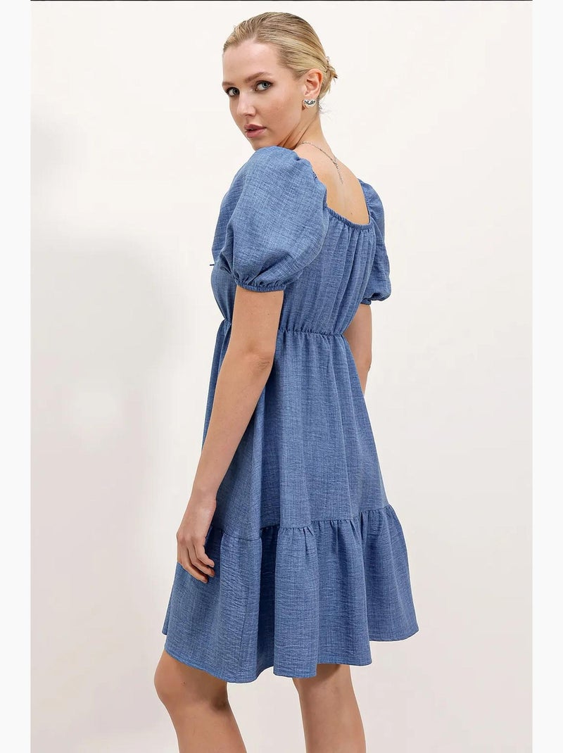 Vestido de popelina evasé bdart Azul claro - Kiabi