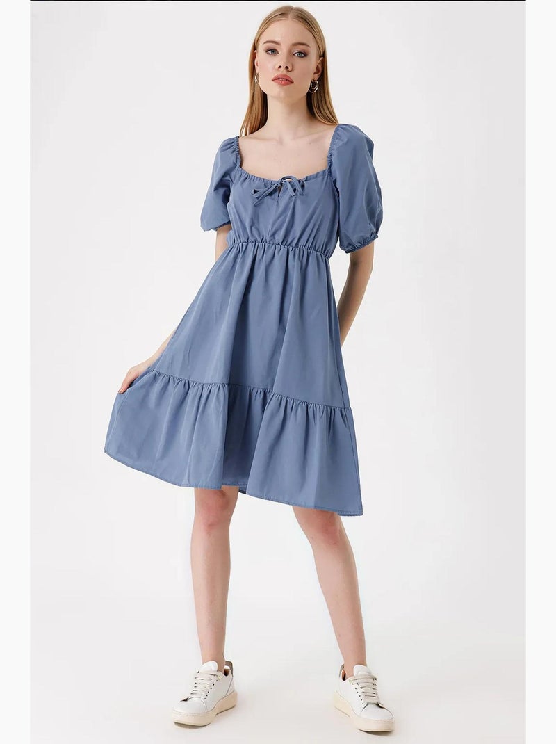 Vestido de popelina evasé bdart Azul - Kiabi