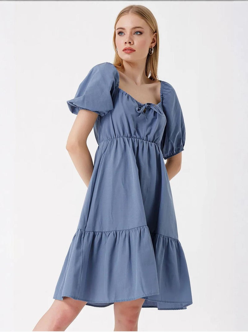 Vestido de popelina evasé bdart Azul - Kiabi