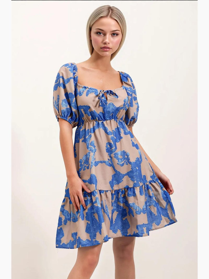 Vestido de popelina evasé bdart Azul-safira - Kiabi