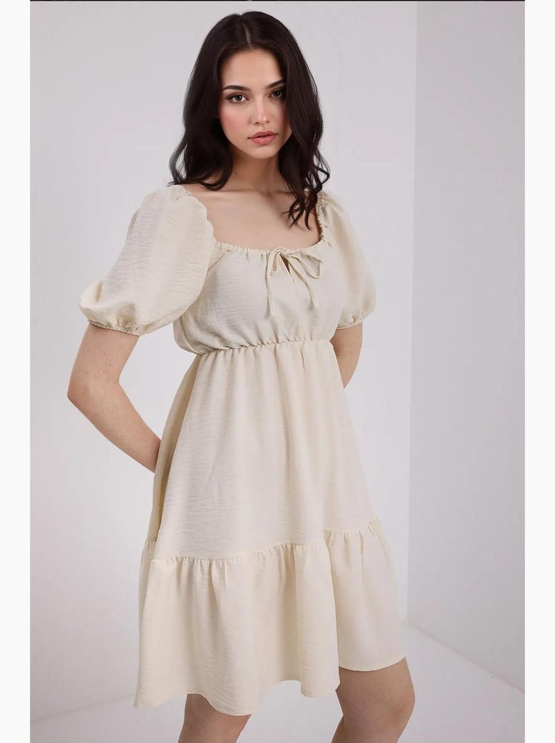 Vestido de popelina evasé bdart Creme - Kiabi