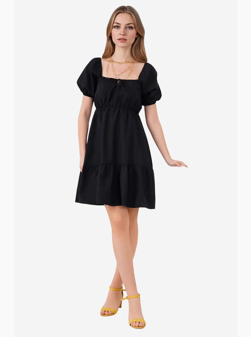 Vestido de popelina evasé bdart Preto - Kiabi