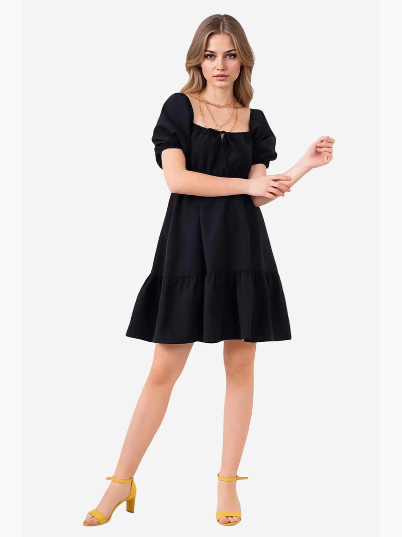 Vestido de popelina evasé bdart Preto - Kiabi