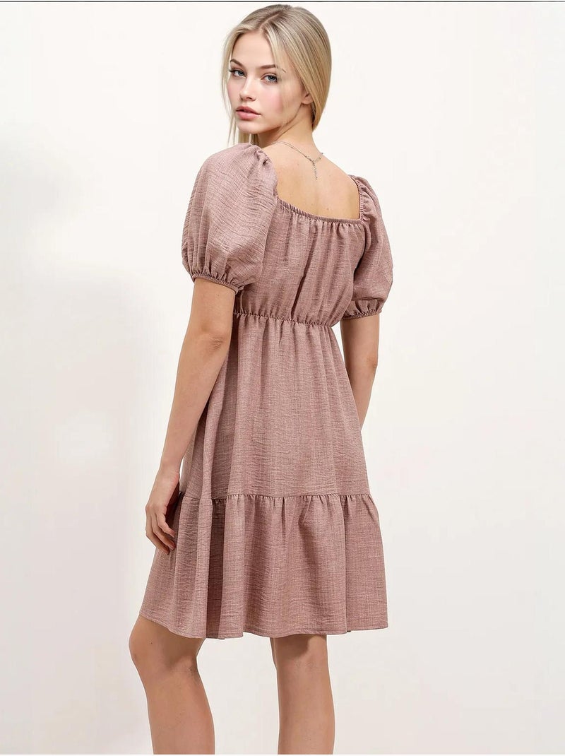 Vestido de popelina evasé bdart Rosa velho - Kiabi