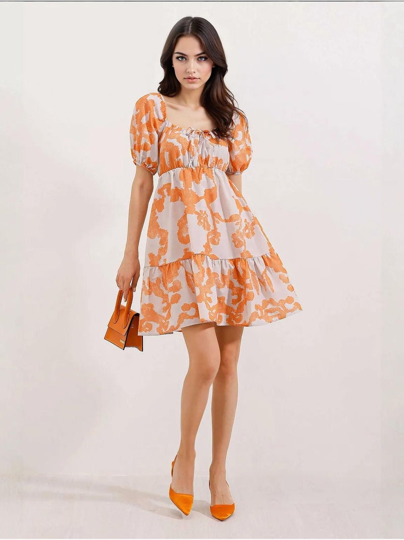 Vestido de popelina evasé bdart Vermelho tijolo - Kiabi