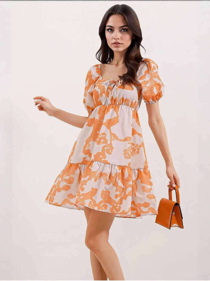 Vestido de popelina evasé bdart Vermelho tijolo - Kiabi