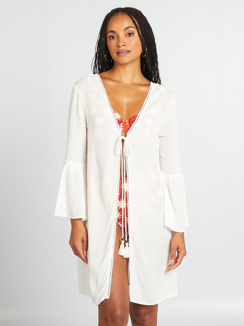 Vestido de praia Branco - Kiabi