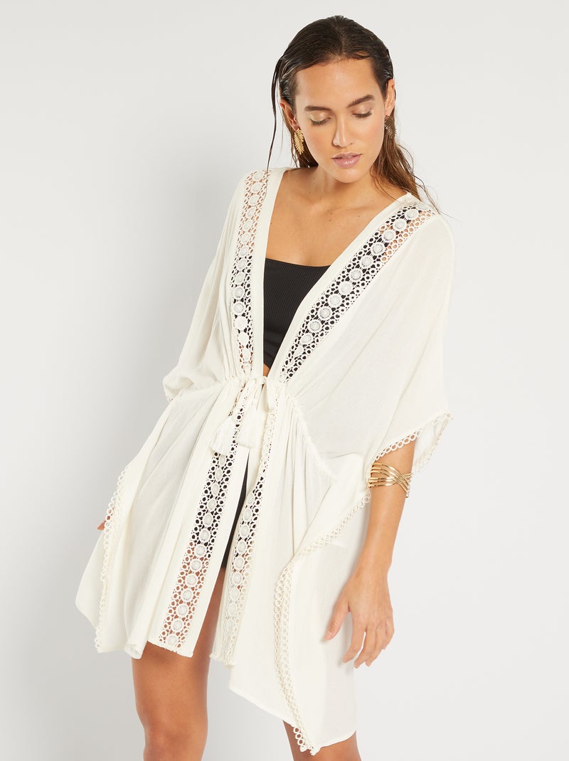 Vestido de praia Branco - Kiabi