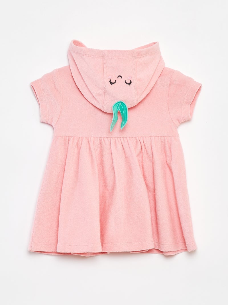 Vestido de praia com capuz Rosa - Kiabi