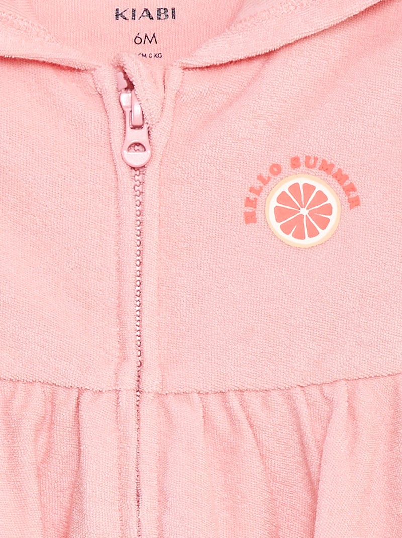Vestido de praia com capuz Rosa - Kiabi