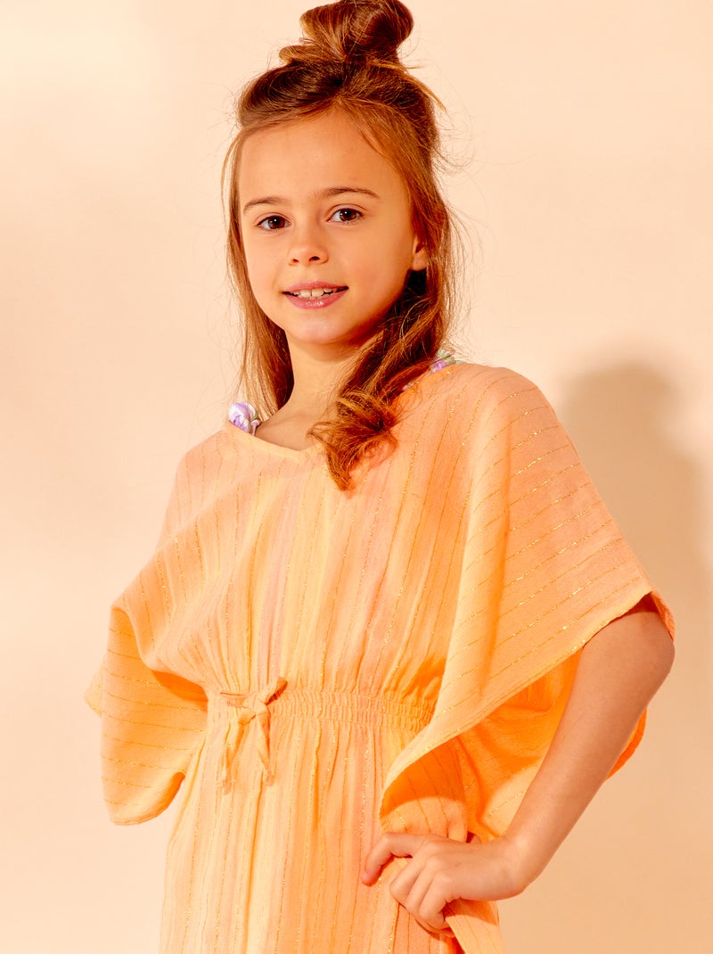 Vestido de praia com fibra brilhante LARANJA - Kiabi