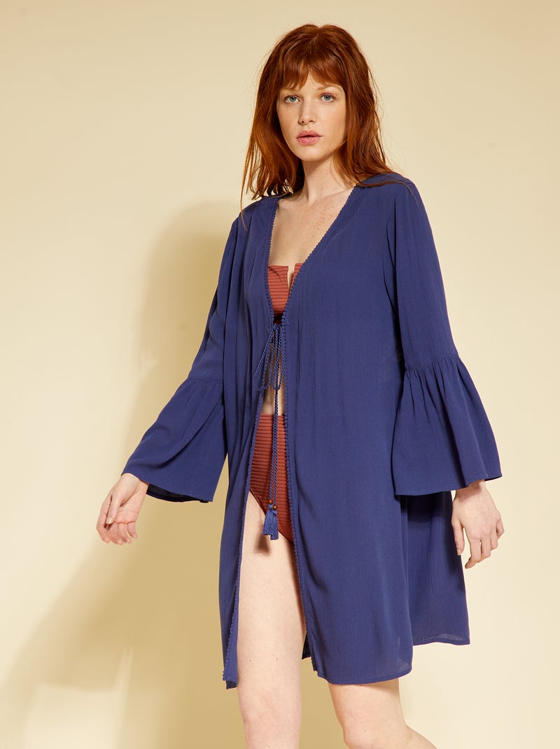 Vestido de praia em macramé Azul Noite - Kiabi