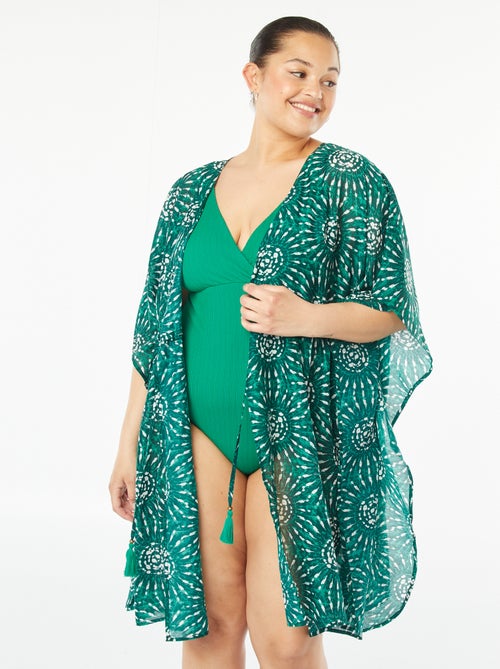Vestido de praia estampado - Kiabi