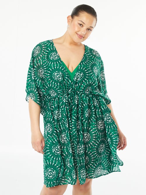 Vestido de praia estampado - Kiabi