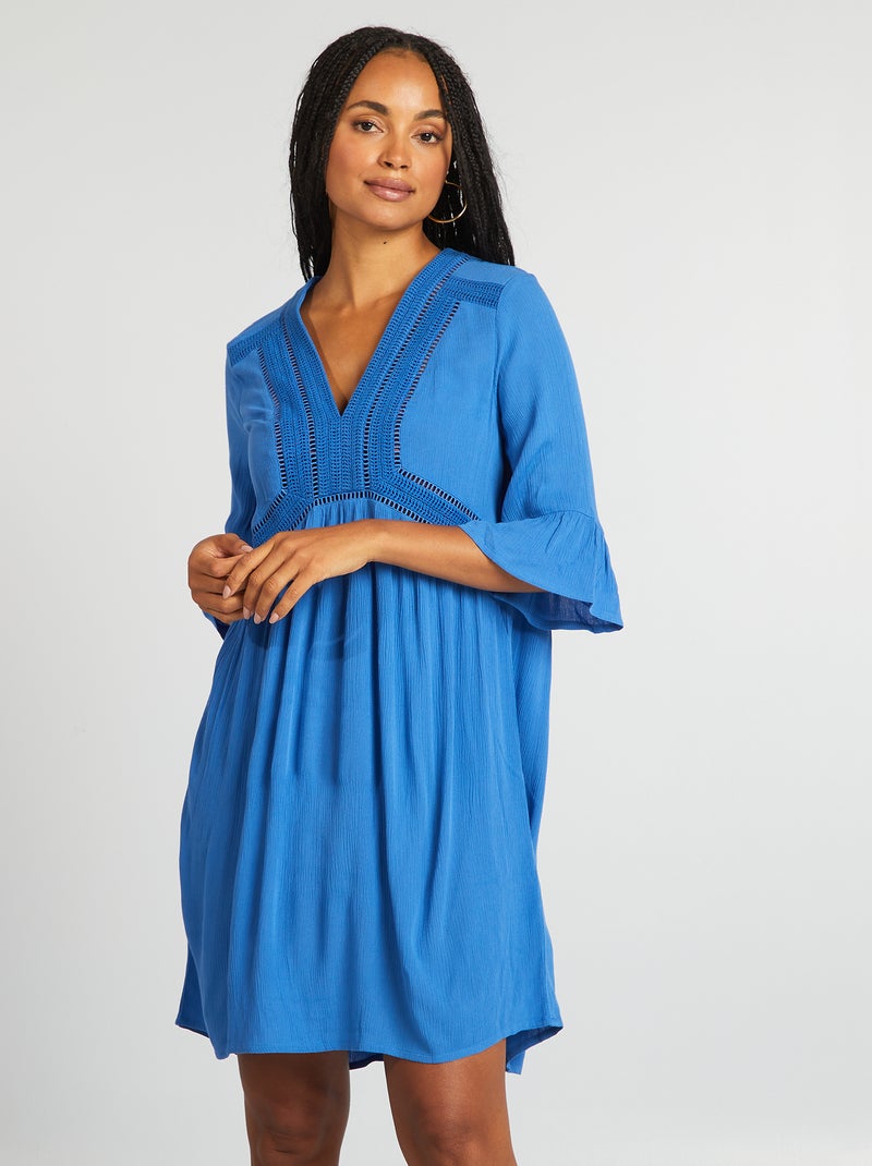 Vestido de praia fluido AZUL - Kiabi