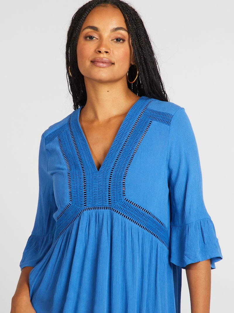 Vestido de praia fluido AZUL - Kiabi