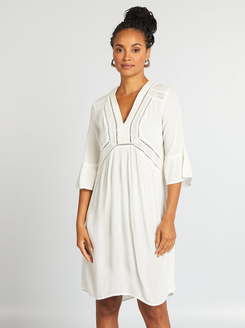 Vestido de praia fluido Branco - Kiabi