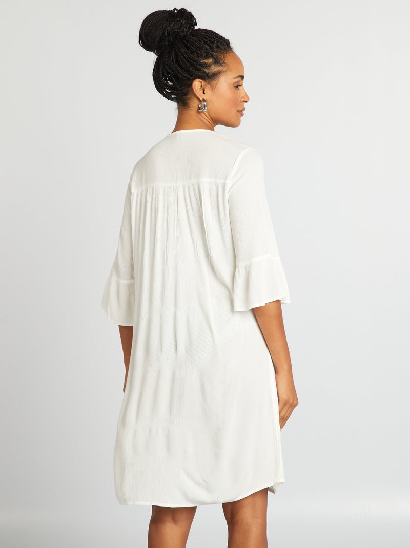 Vestido de praia fluido Branco - Kiabi