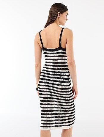 Vestido de Praia Longo em Malha Crochê