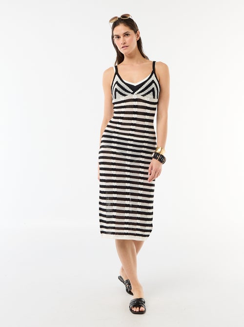 Vestido de Praia Longo em Malha Crochê - Kiabi