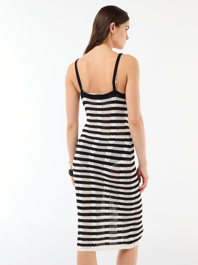 Vestido de Praia Longo em Malha Crochê Branco - Kiabi