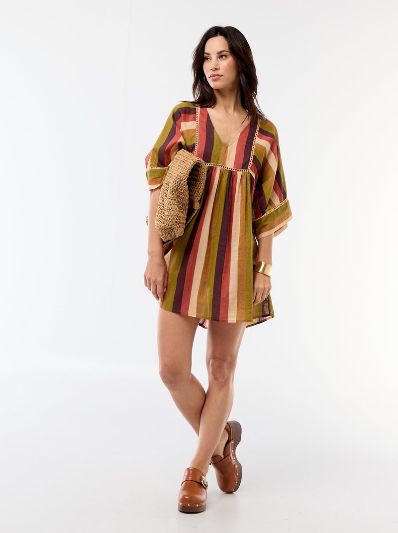 Vestido de Praia Midi Castanho - Kiabi