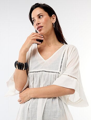 Vestido de praia midi liso