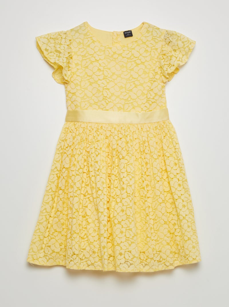 Vestido de renda de cerimónia AMARELO - Kiabi