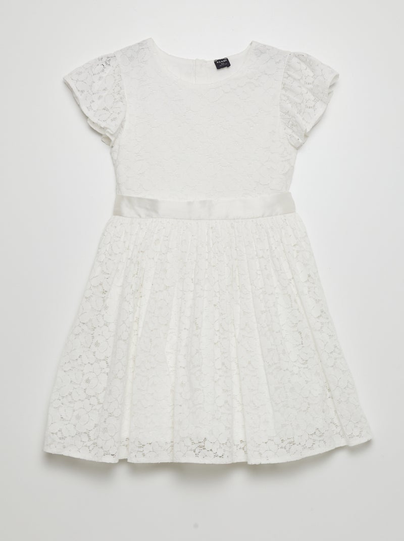 Vestido de renda de cerimónia Branco - Kiabi