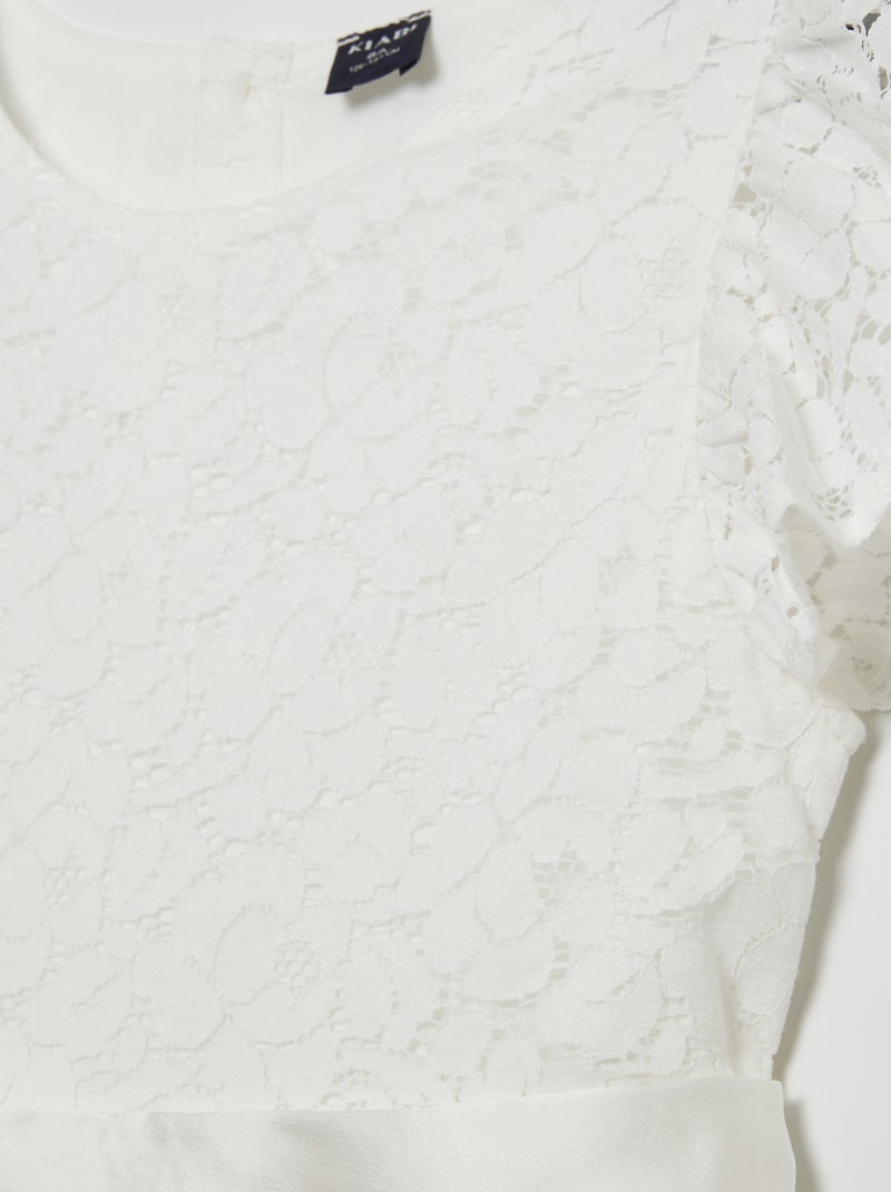 Vestido de renda de cerimónia Branco - Kiabi