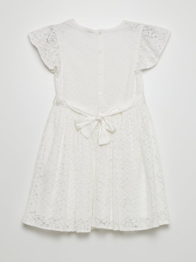 Vestido de renda de cerimónia Branco - Kiabi