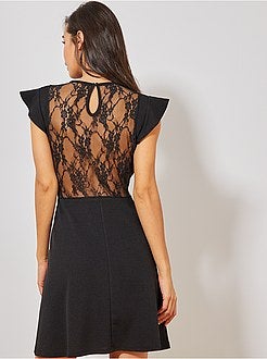 Vestido de renda largo - Kiabi