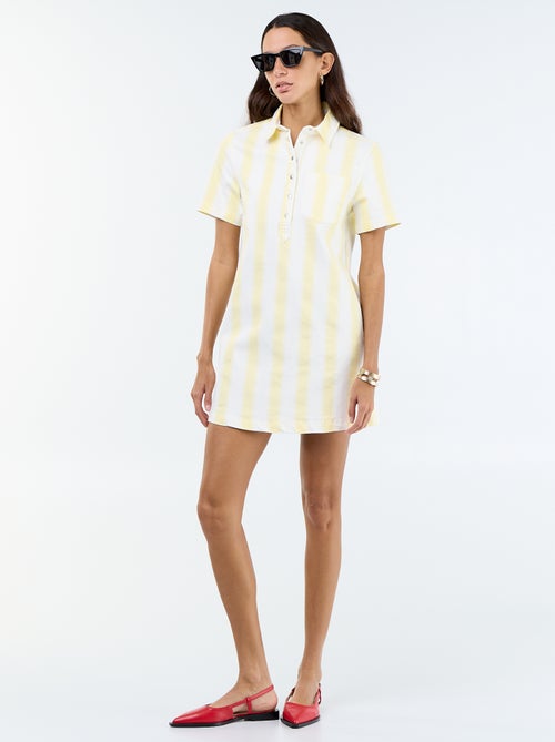 Vestido de sarja de corte curto - Kiabi