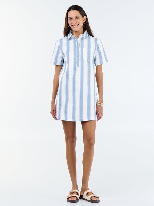 Vestido de sarja de corte curto - Kiabi