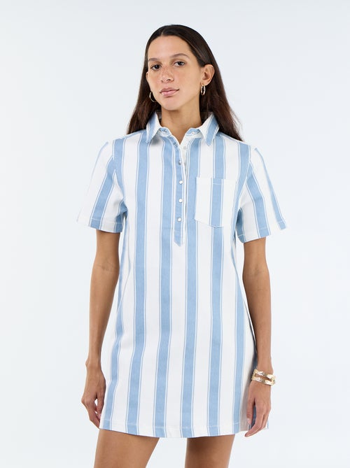 Vestido de sarja de corte curto - Kiabi