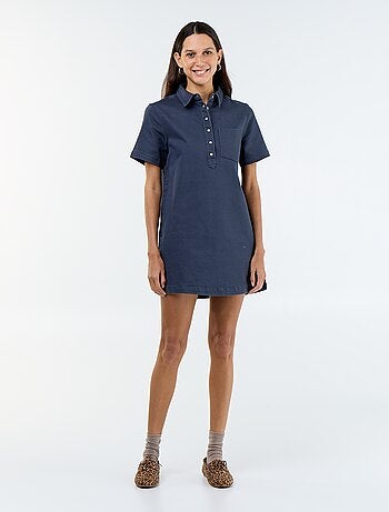 Vestido de sarja de corte curto