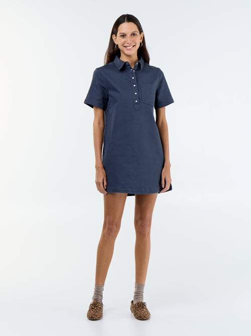 Vestido de sarja de corte curto - Kiabi
