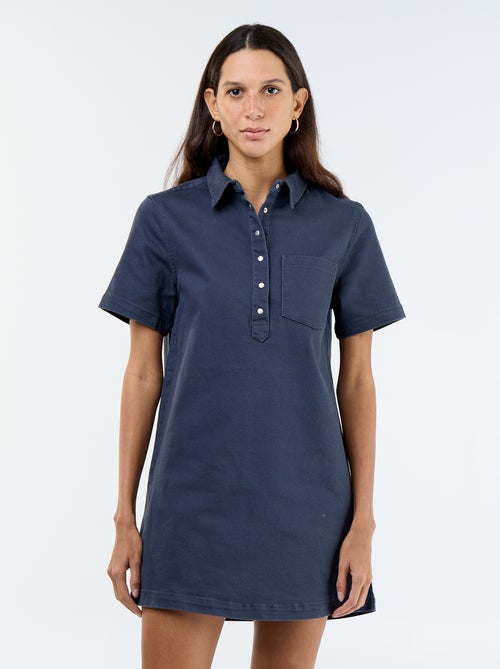 Vestido de sarja de corte curto - Kiabi