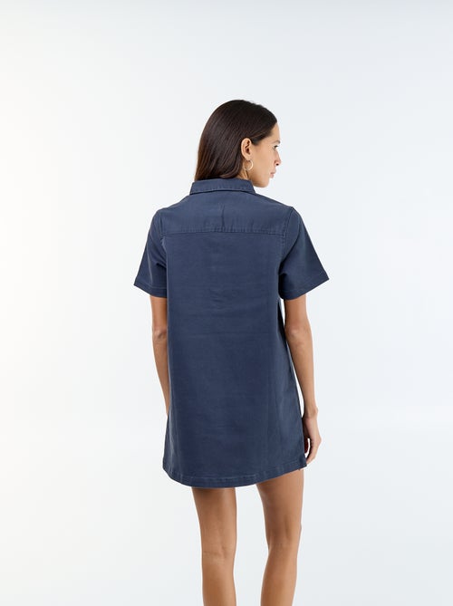 Vestido de sarja de corte curto - Kiabi