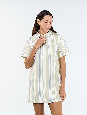 Vestido de sarja de corte curto