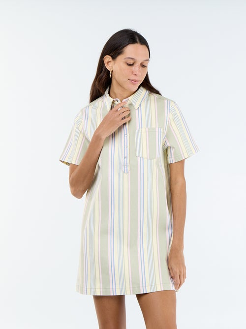 Vestido de sarja de corte curto - Kiabi