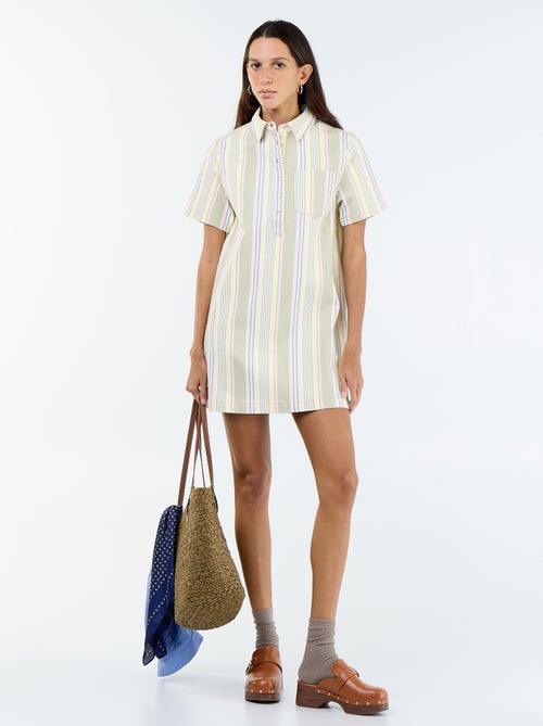 Vestido de sarja de corte curto - Kiabi
