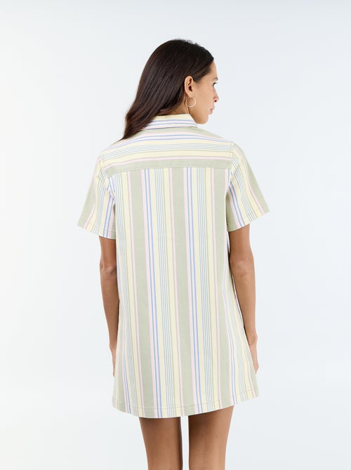 Vestido de sarja de corte curto - Kiabi