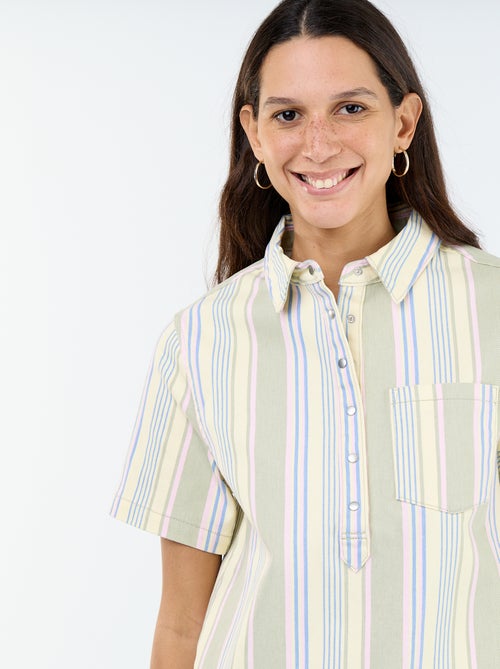 Vestido de sarja de corte curto - Kiabi