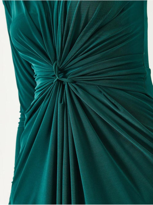 Vestido de tecido candy com decote em v e franzido frontal lucci - Kiabi Vestido de tecido candy com decote em v e franzido frontal lucci - Kiabi
