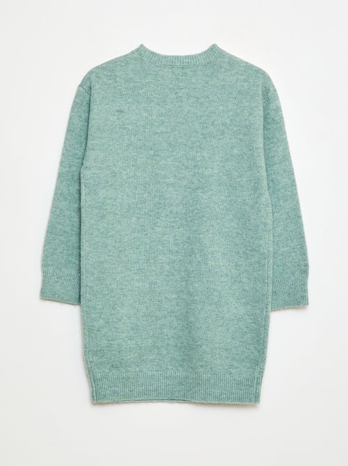 Vestido de tricô com estrelas em lantejoulas - Kiabi