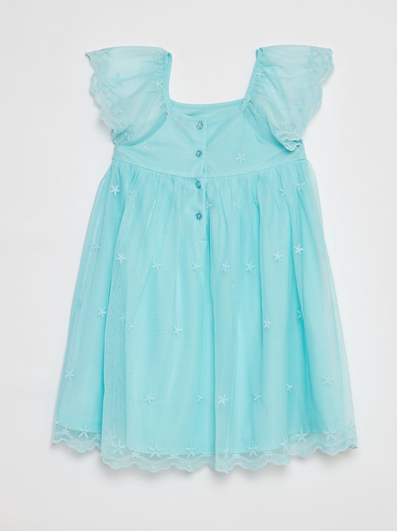 Vestido de tule bordado AZUL - Kiabi