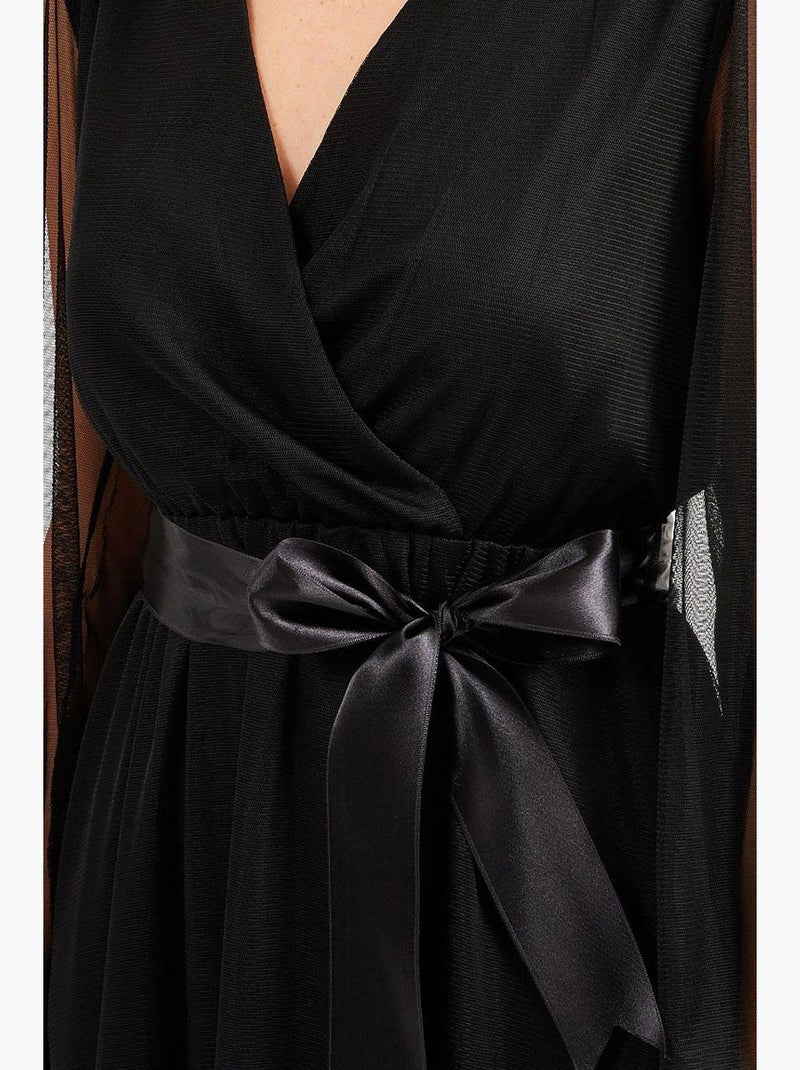 Vestido de tule com decote cruzado bdart Preto - Kiabi